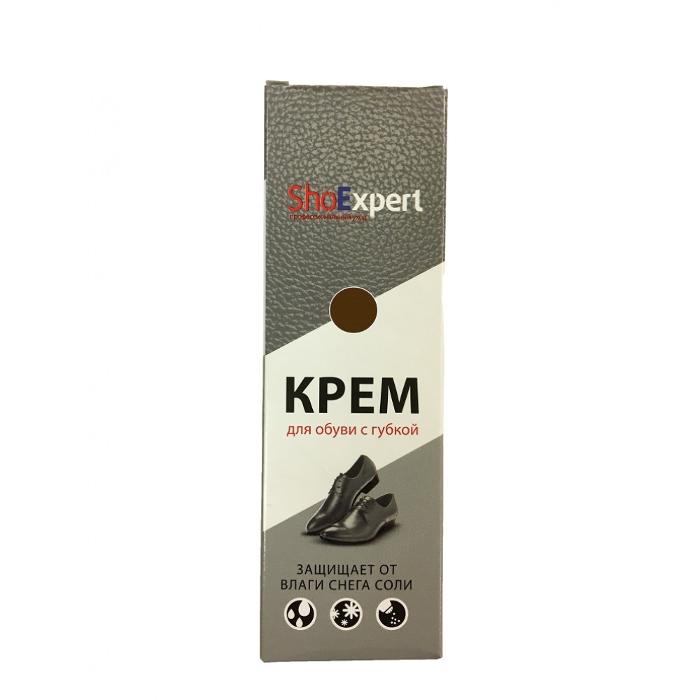 SE13 Крем-тюбик с губкой для обуви из гладкой кожи Shoexpert