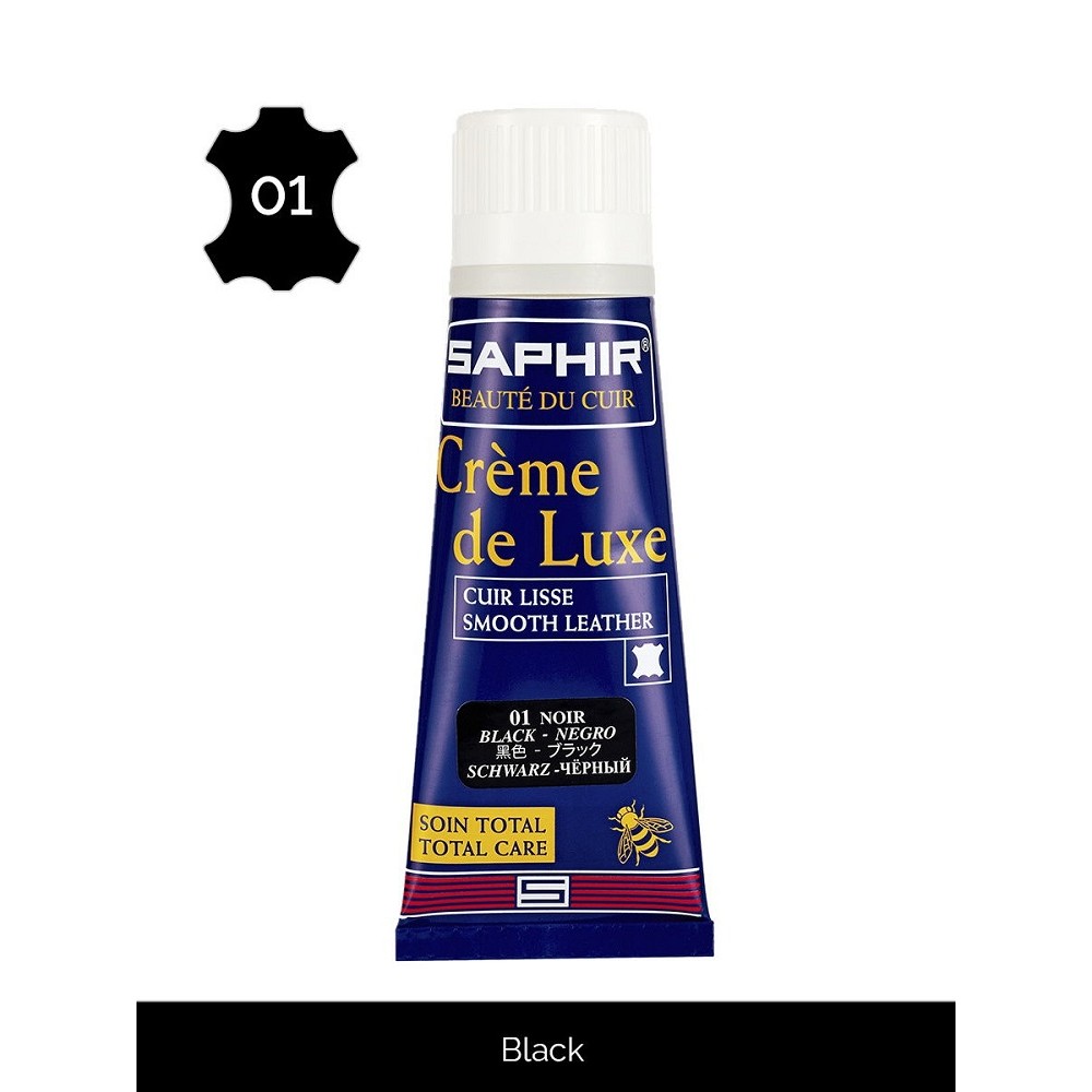 0023 Крем для гладкой кожи, тюбик с губкой Saphir Creme de luxe