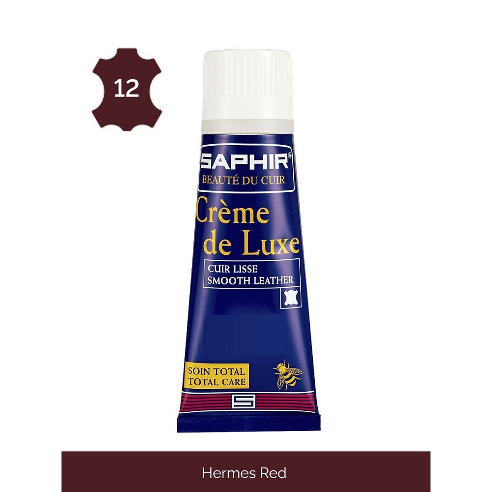 0023 Крем цветной для гладкой кожи, тюбик с губкой Saphir Creme de luxe