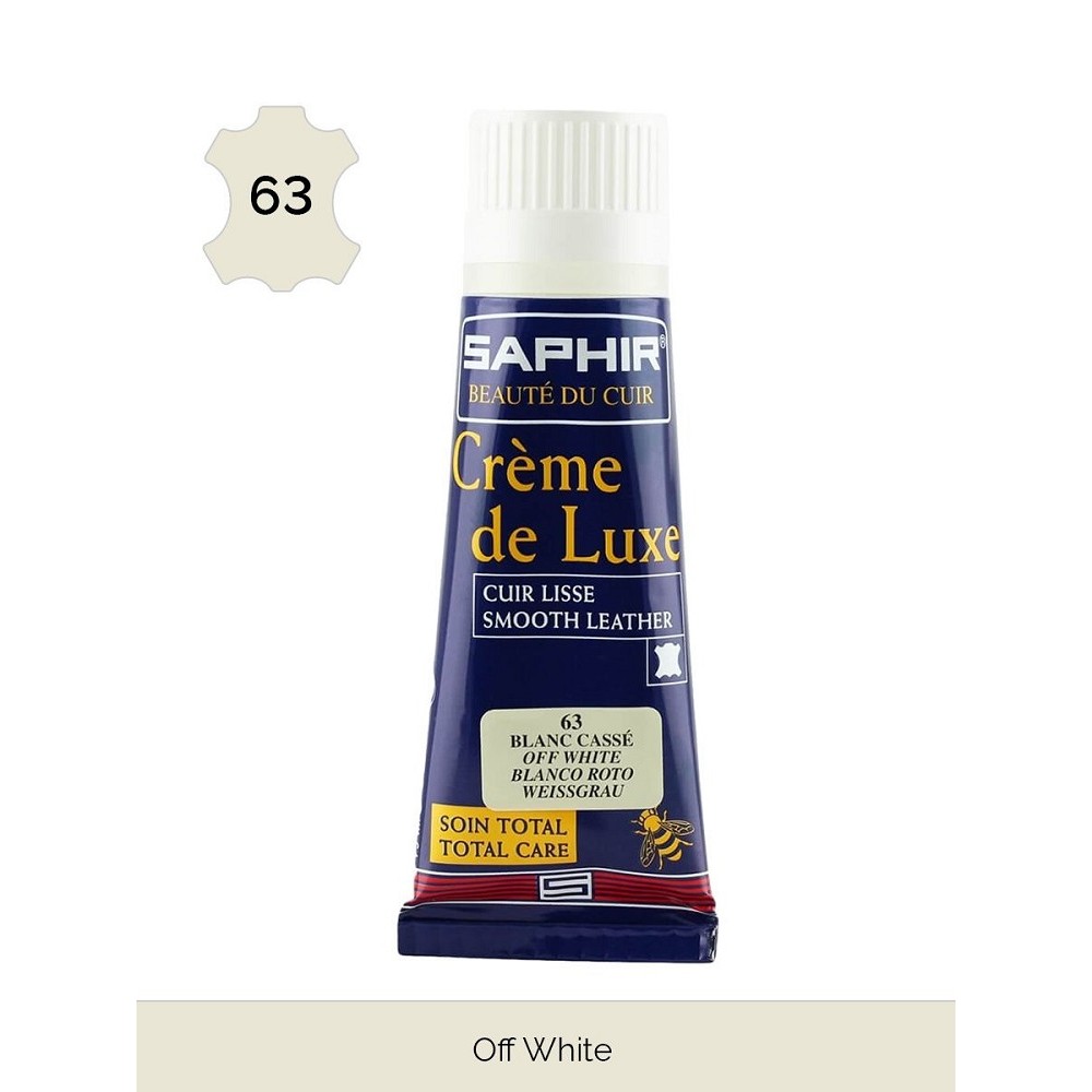 0023 Крем цветной для гладкой кожи, тюбик с губкой Saphir Creme de luxe