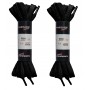 Шнурки черные 90 см, плоские, без пропитки, ширина 8мм, две пары, Tarrago